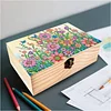 5D DIY Diamond Painting Handmade Wood Storage Box Crystal Storage Case (Flower)