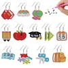 12 Pairs Stationery DIY Diamond Art Earring Double Side Diamond Painting Earring