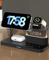 5 in 1 Wireless Charger With Alarm Clock For Apple, Magnetic Wireless Charger Stand For IPhone
