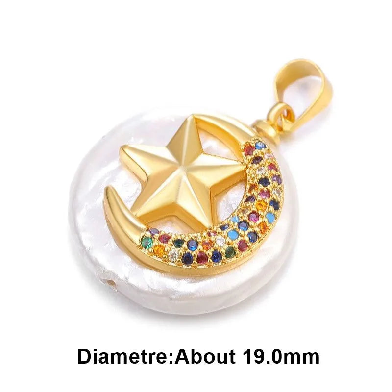 1 Piece 15.3*19.2mm Copper Zircon Heart Shape Eye Crab Pendant Jewelry Accessories