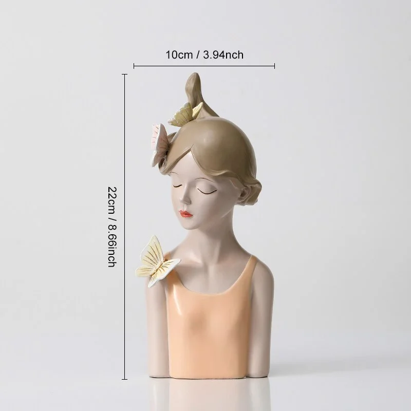 Nordic Butterfly Girl Figurines Home Decor Modern Resin Sculpture Miniatures Figurines Home Ornaments Living Room Decoration