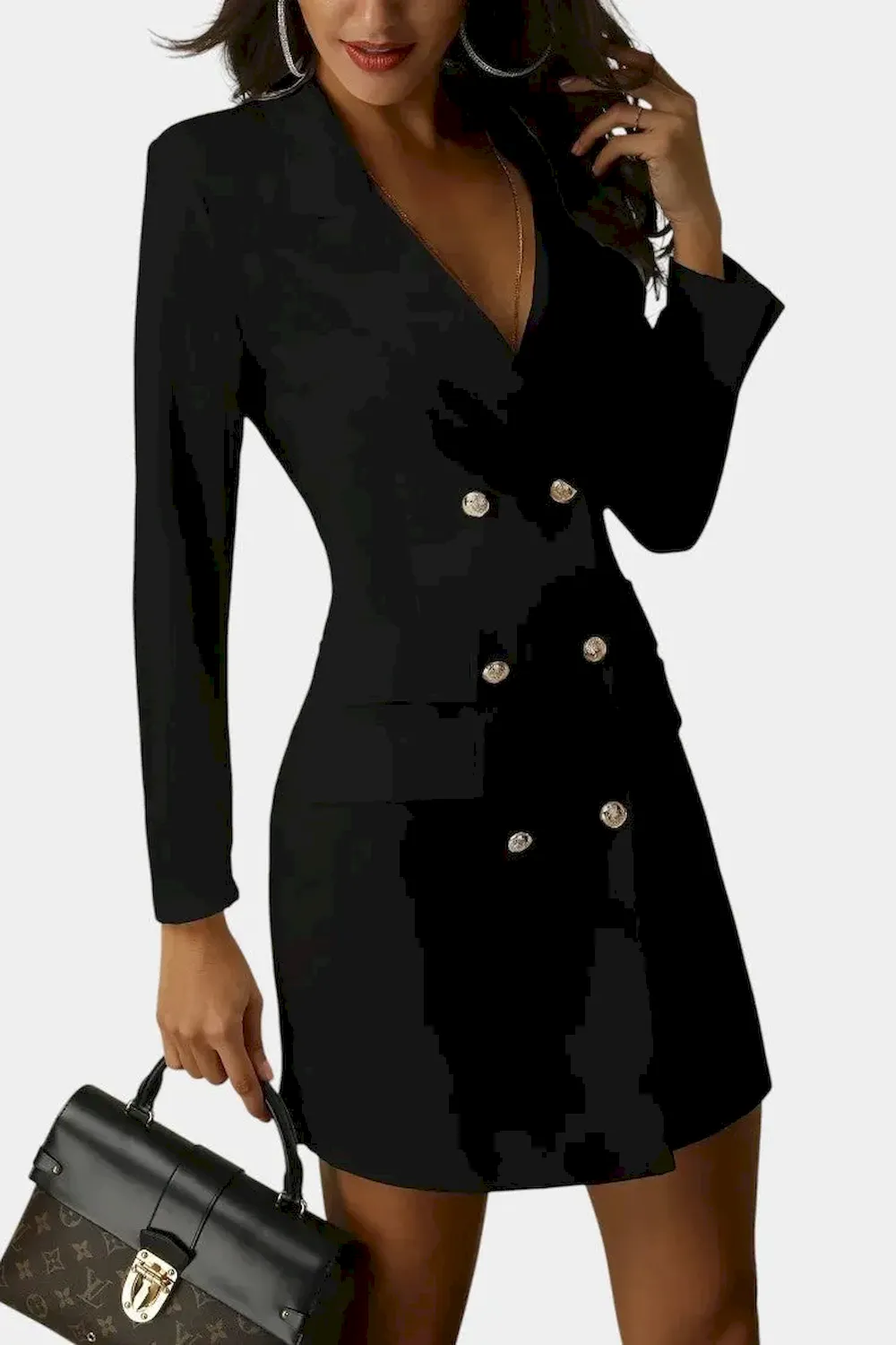 Elegant Double-Breasted Blazer Dress