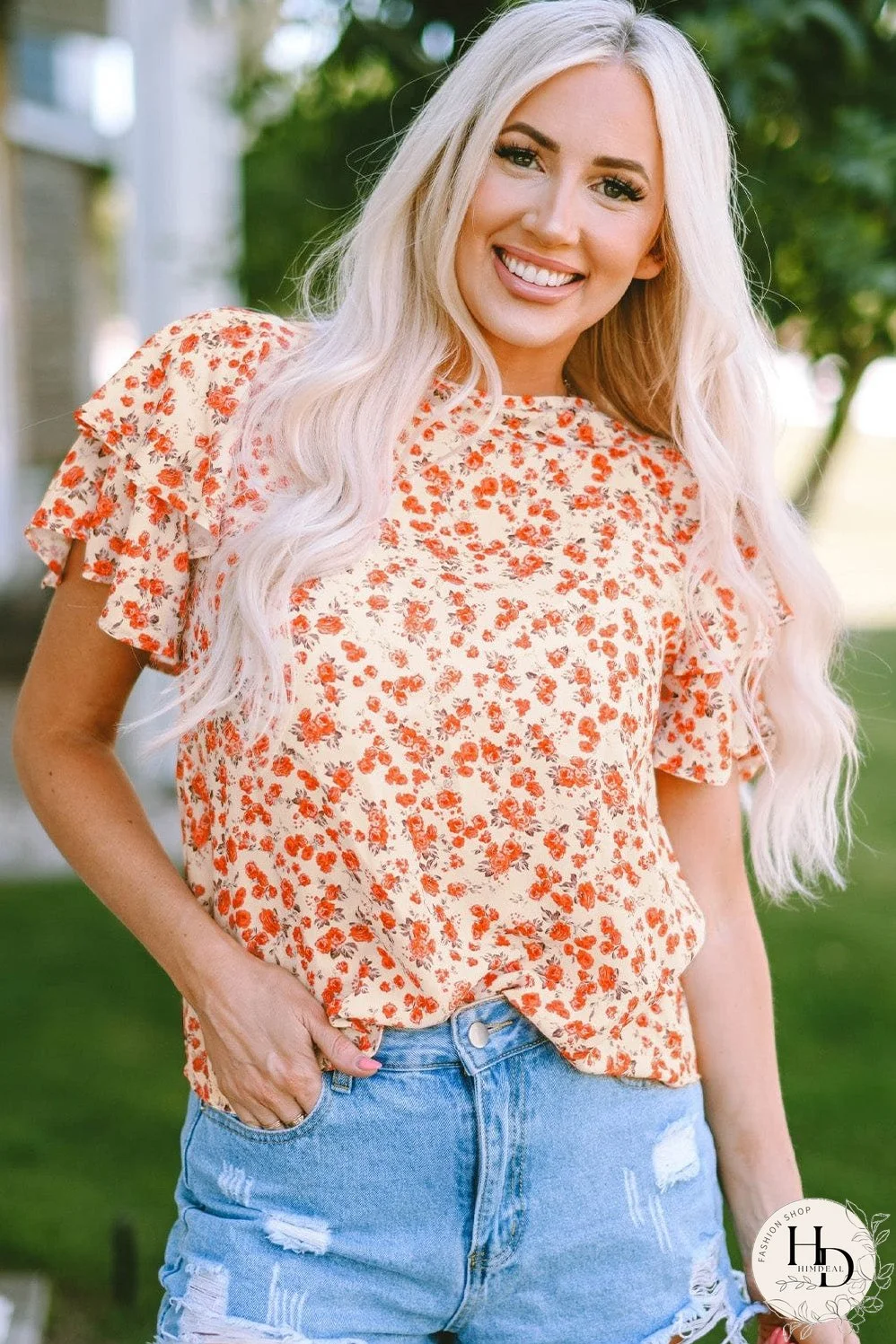Rustic Floral Blouse
