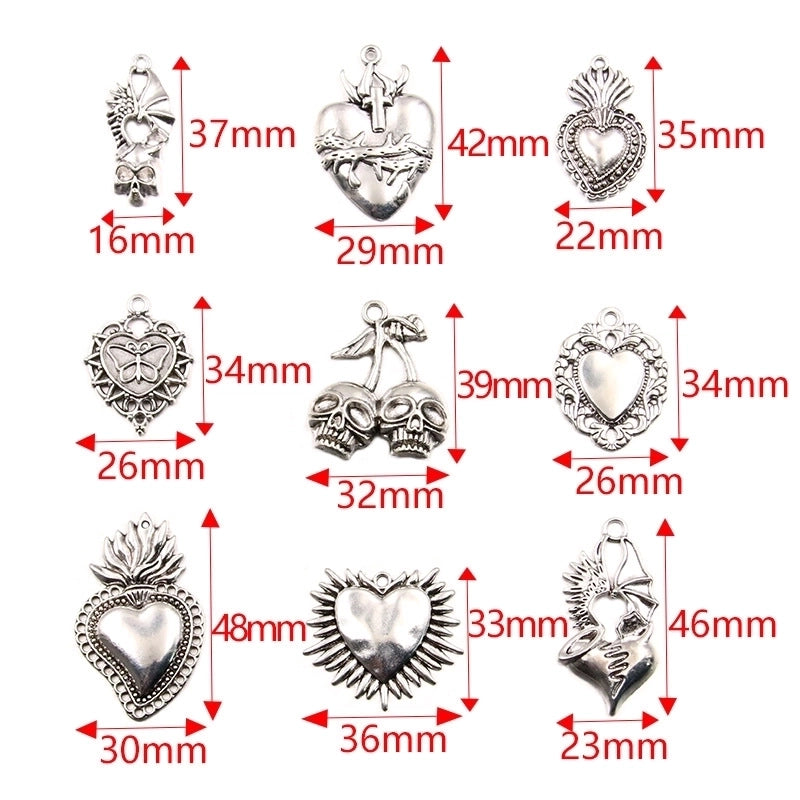 1 Piece Alloy Heart Shape Skull Pendant Jewelry Accessories