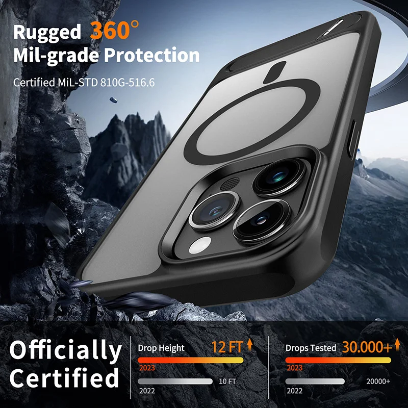 Suitable for iPhone 15 metallic paint matte magnetic invisible oblique holder mobile phone case