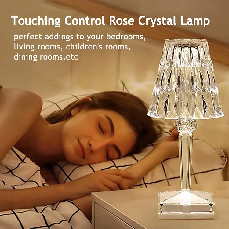 Touch Control Crystal Rose Lamp