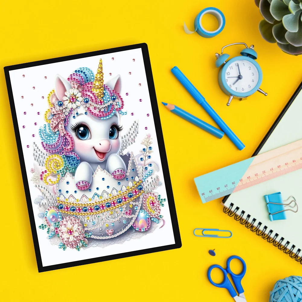 DIY Unicorn Special Shaped Diamond Painting Diary Book 50 Pages for Adults Kids