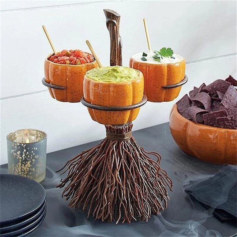 Halloween Pumpkin Snack Bowl Rack Food Tray