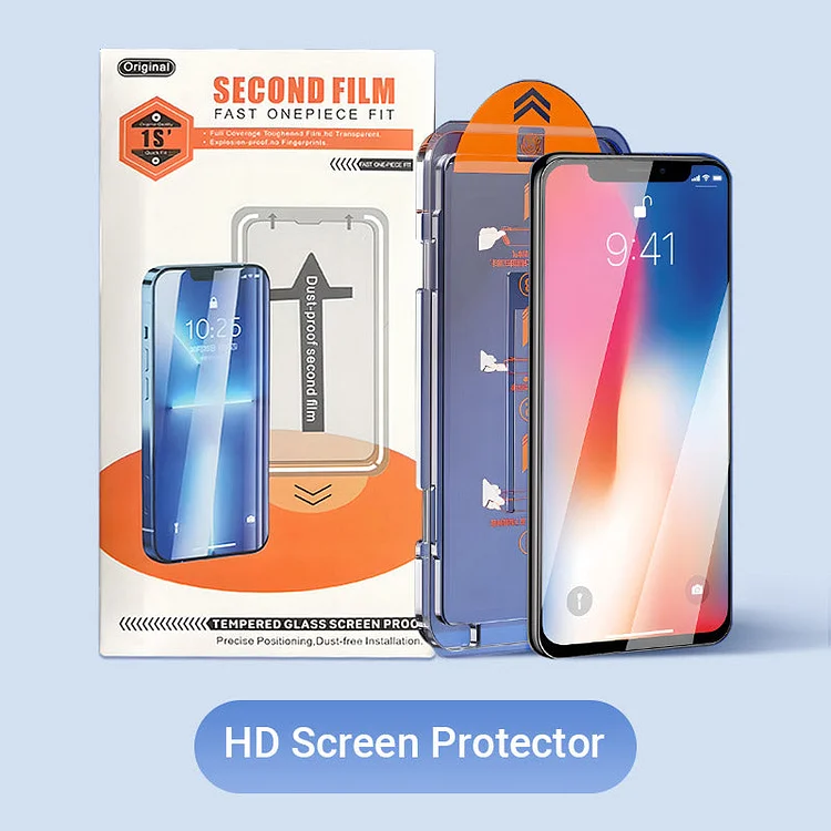  4K HD/Anti-Peeping Tempered Glass Screen Protector with Auto Dust-elimination Installation for iPhone