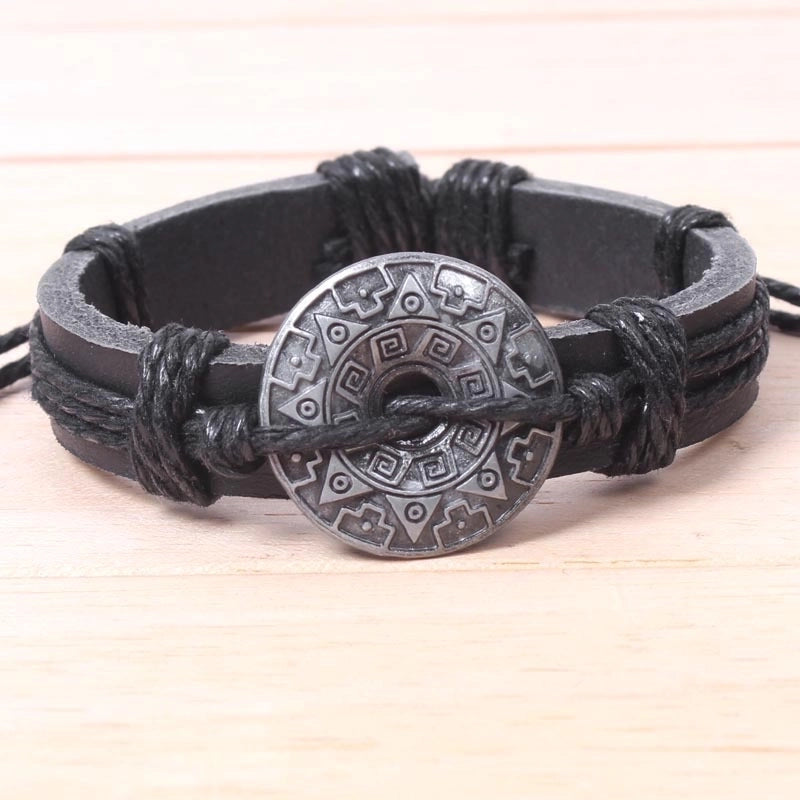 Star Anise Chinese Element Retro Leather Bracelet4