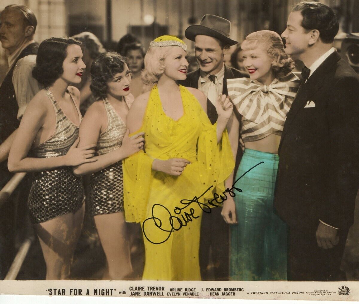 Claire Trevor Signed Autographed 7X9 Vintage Photo Poster painting Star For a Night JSA FF06382