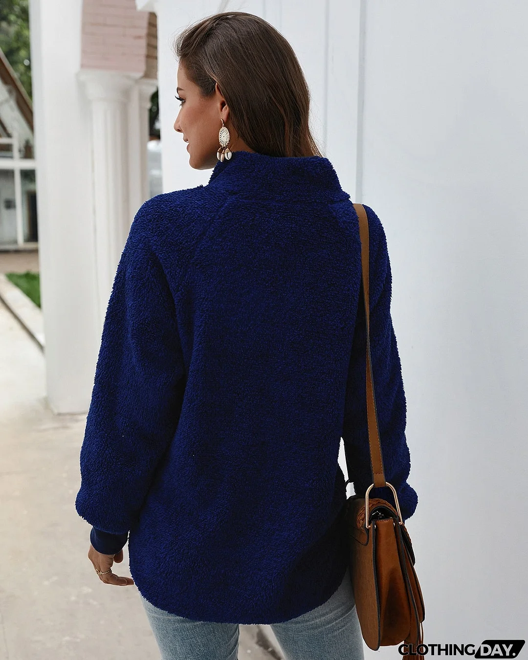 Sweatshirts Women Long Sleeve Patchwork Color Fahsion Autumn Winter Pullover Black Ladies Plush Warm Tops Clothing