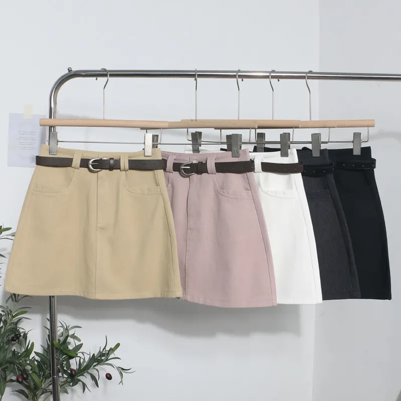 Churchf Real Shooting Kin Color High-Rise Thin Bag Hip Skirt 2025 New Hundred With Belt A Short Skirt 9997