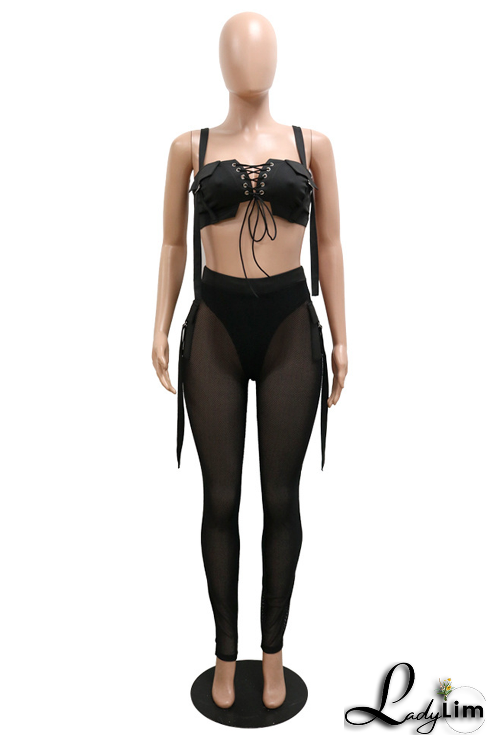 Apricot Sexy Solid Split Joint Spaghetti Strap Two Pieces