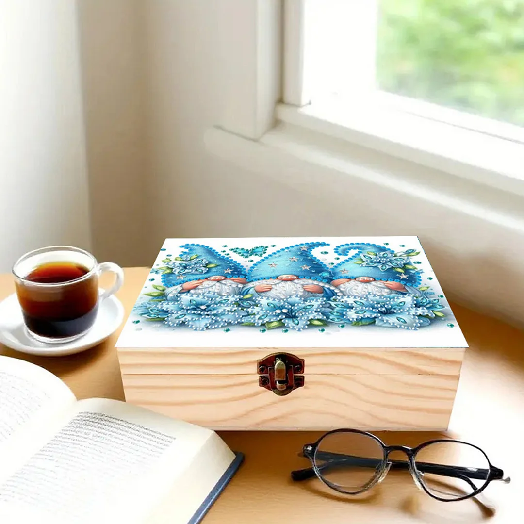Goblin Flowers DIY Wooden 5D Diamond Art Diamond Art Storage Box for Adults Gift