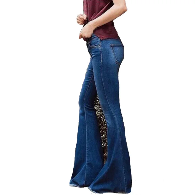 Fashion ladies loose casual flared jeans