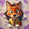 Cartoon Nick Wilde Tear-Out Full DIY 5D Round Drill Diamond Paintings Picture Arts Craft for Adults/Beginners Gift Idea Home Wall Decor Diamond Crystal Rhinestones Painting Kits 11.7x11.7In