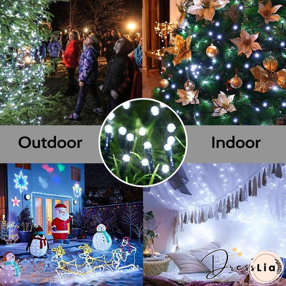 Outdoor Lighting String 200 LED Solar Garden Light Power Lamp Christmas Party for Street