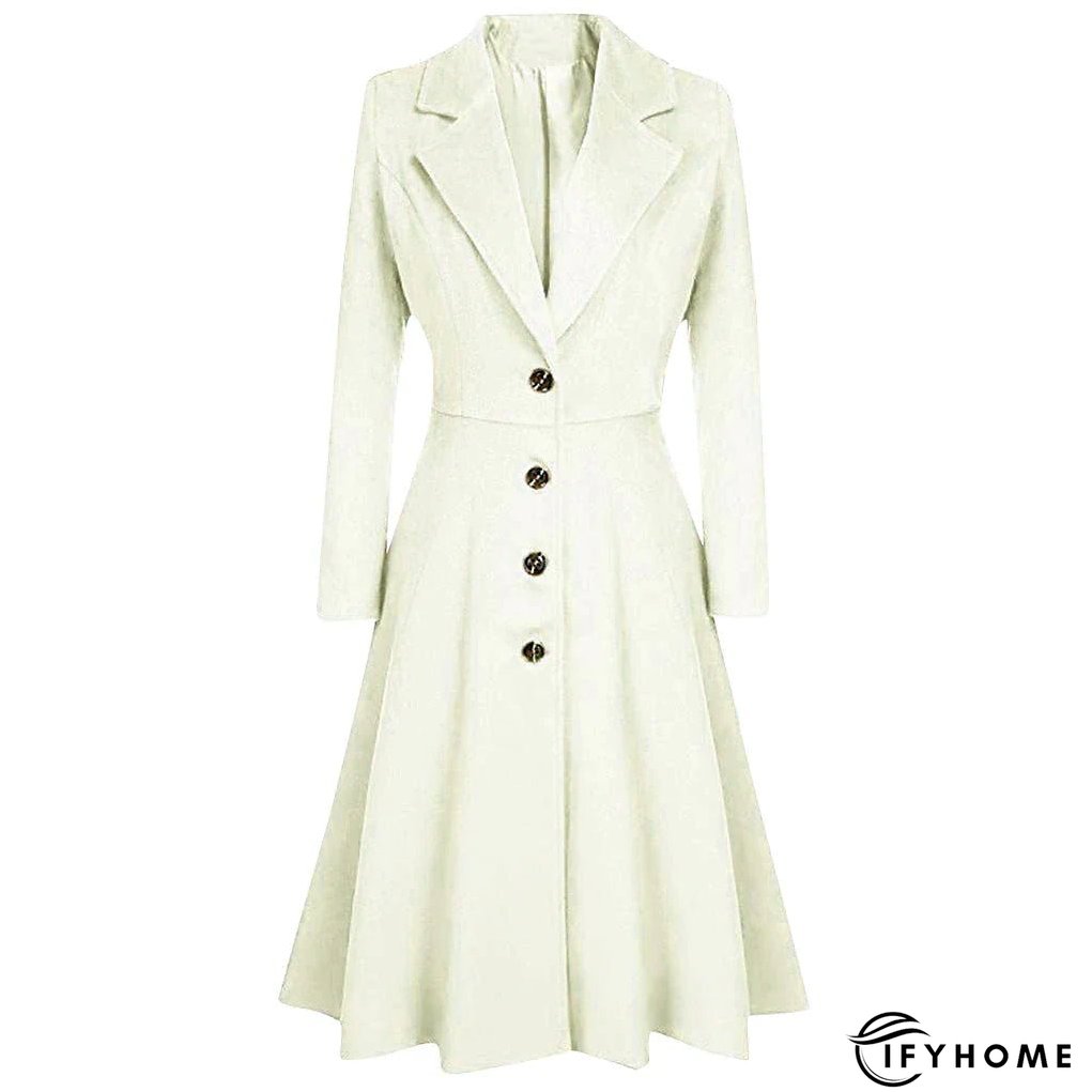 Women's Wool Blend Coat Winter Long Pea Coat Christmas Party Fall Lapel Overcoat Slim Fit Elegant & Luxurious Dress Jacket Long Sleeve Vintage Style White Black Purple Red | IFYHOME