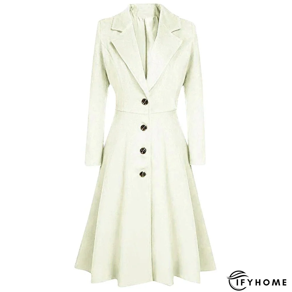 Women's Wool Blend Coat Winter Long Pea Coat Christmas Party Fall Lapel Overcoat Slim Fit Elegant & Luxurious Dress Jacket Long Sleeve Vintage Style White Black Purple Red | IFYHOME