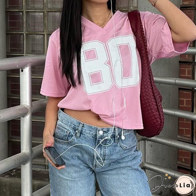 American Street Hot Style Letter Print Blouses