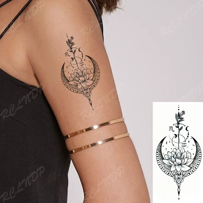 Waterproof Temporary Tattoo Sticker Compass Arrow Roman Clock Anchor Small Body Art Flash Tattoo Fake Tattoo for Women Men