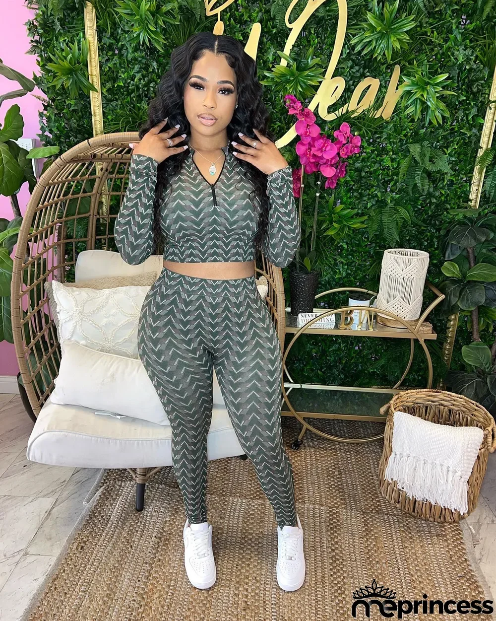 Fashionable printed Casual sports suit for women