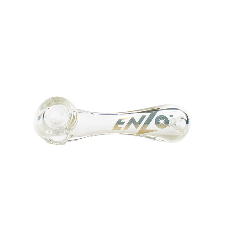 3.7" Clear sherlock pipe with logo