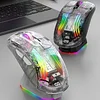 AULA SC630 Wireless mouse transparent RGB with magnetic charging base wired 2.4G Bluetooth three mode Esports gaming mouse