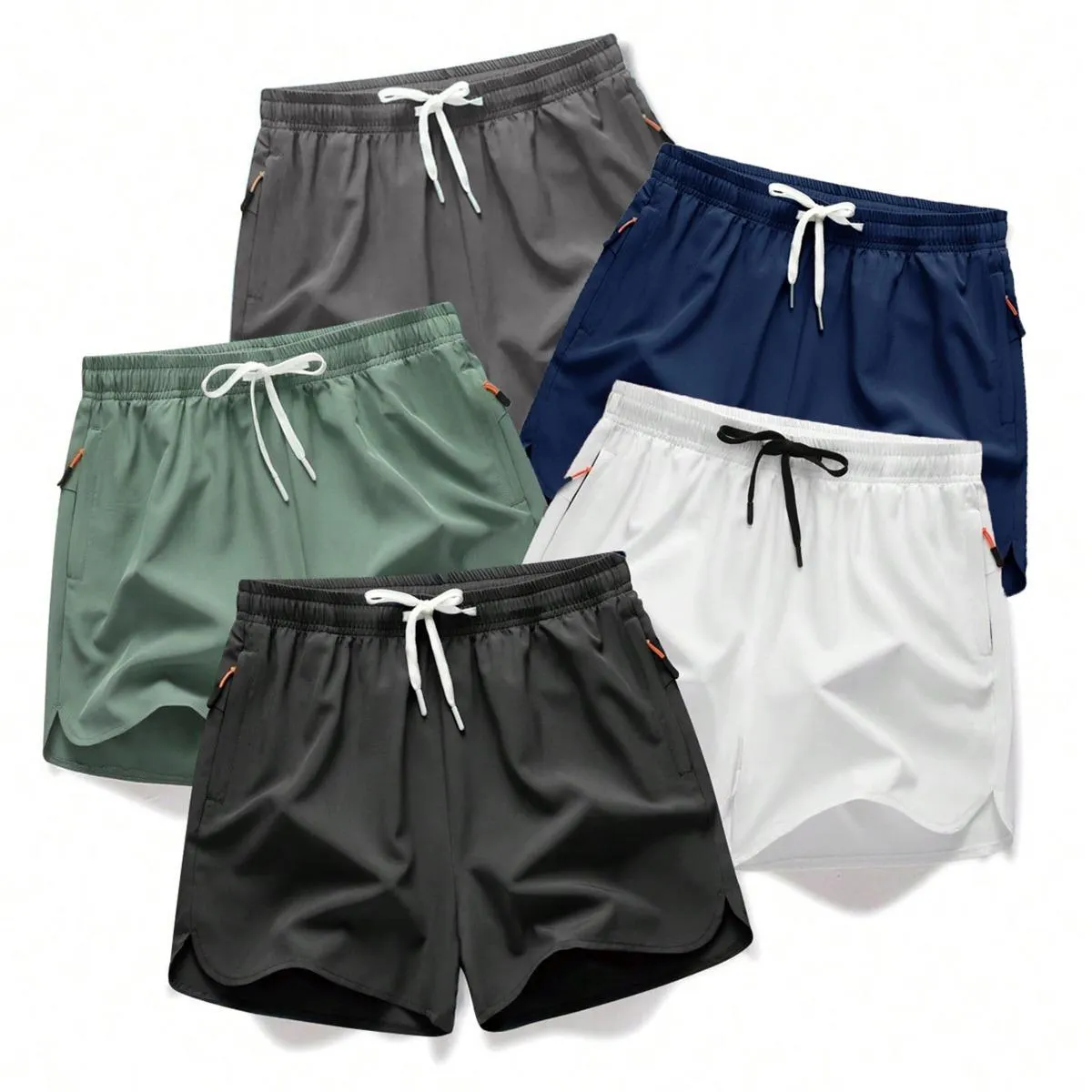Set of 5 men's summer shorts in lightweight, breathable, and quick-drying fabric. Beach shorts with drawstring waist and zippered pocket. Breathable men's shorts, ideal for everyday wear. Pack of 5 shorts. 5 Sense gift idea for him. Quick-drying summer swim trunks in solid tropical beige. Set of 5 men's summer shorts in lightweight, breathable, and quick-drying fabric. Beach shorts with drawstring waist and zippered pocket. Breathable men's shorts, ideal for everyday wear. Pack of 5 shorts. 5 Sense gift idea for him. Quick-drying summer swim trunks in solid tropical beige.