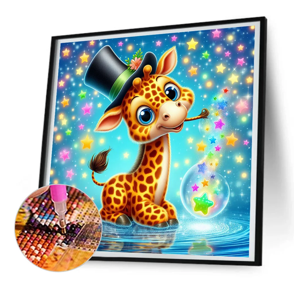 Diamond Painting - Full Round Drill - Giraffe(Canvas|30*30cm)