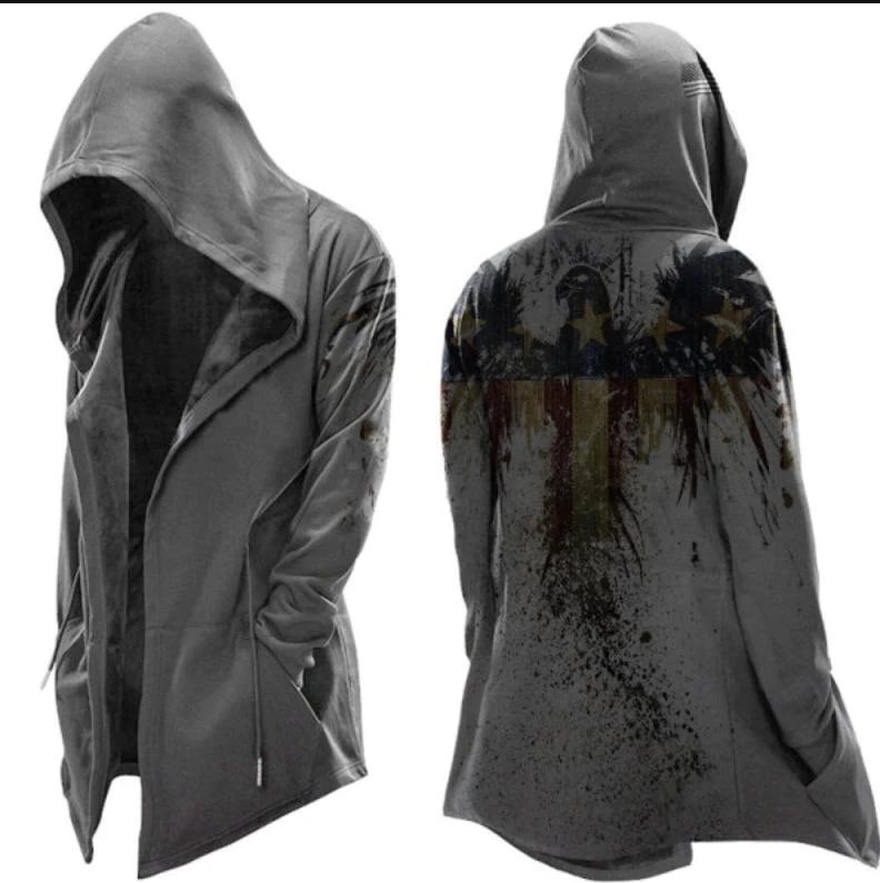Men's Long Hooded Cardigan Jacket