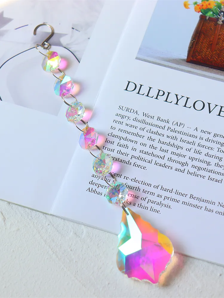 Crystal Wind Chimes Ornament AB Color Beads Hanging Pendant Kids Room Decor
