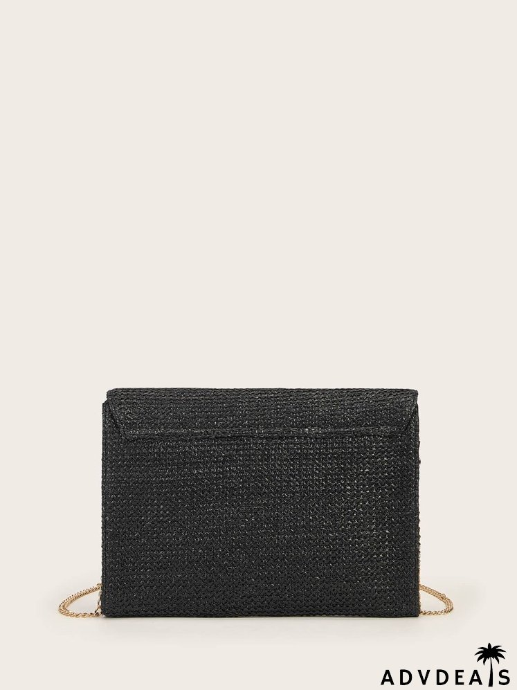 Color Block Straw Bag