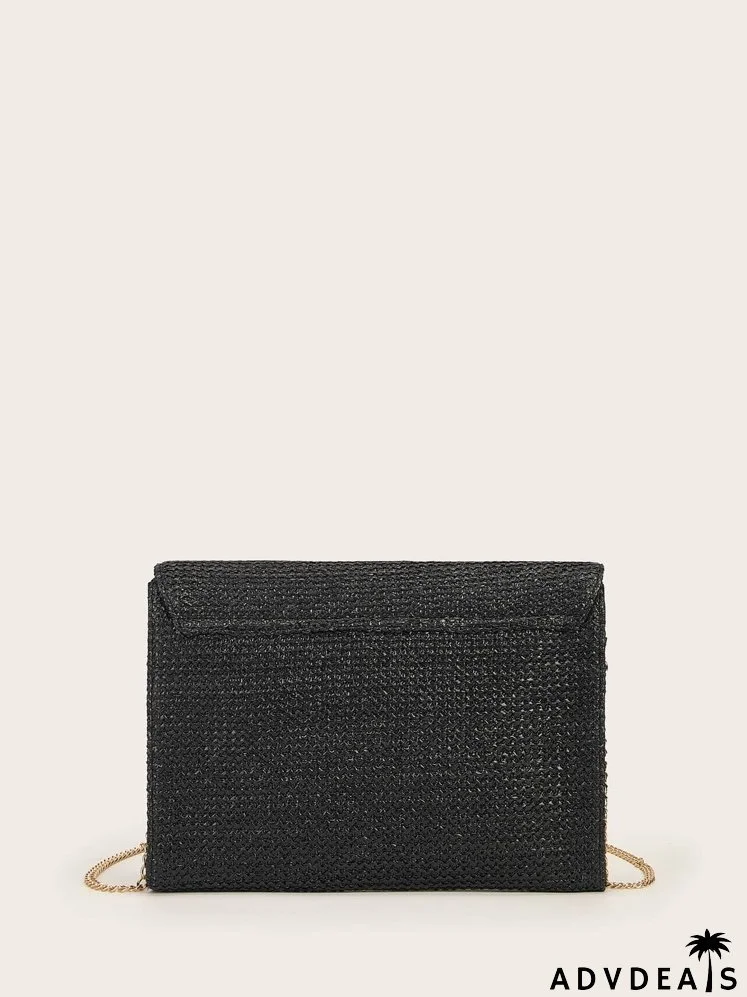 Color Block Straw Bag