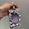 Non-attribute electroplated silver shaped card holder