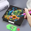 5D DIY PU Diamond Art Note Box with 160 Sheets Paper Memo Pad Holder (Peacock)