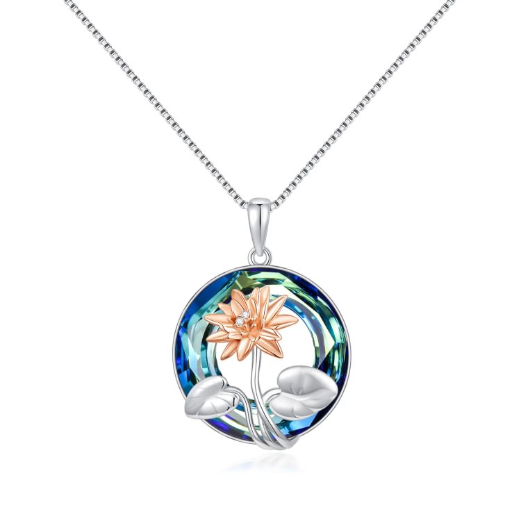 S925 You Belong Somewhere You Feel Free Crystal Birth Month Flower Necklace
