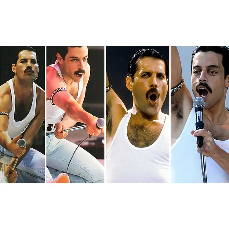 Rock Singer Freddie Mercury 50*30CM (Canvas) Full Round Drill Diamond Painting gbfke