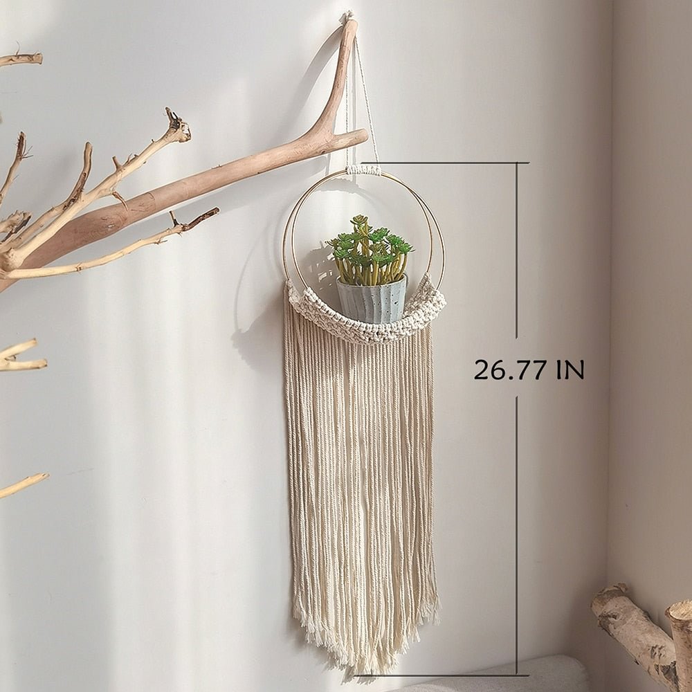 Macrame Plant Hanger Handmade Macrame Wall Hanging Boho Home Decor Christmase Decoration Wall Hanging Planter Flower Holder Pot