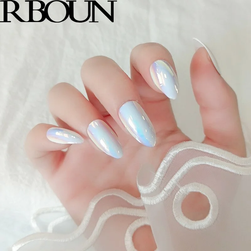 Fake Nails Nail Art Tips Press on False Tipsy withGlue Coffin Stick Designs Display Set Full Cover Artificial Detachable Mirror-Nail Inspo