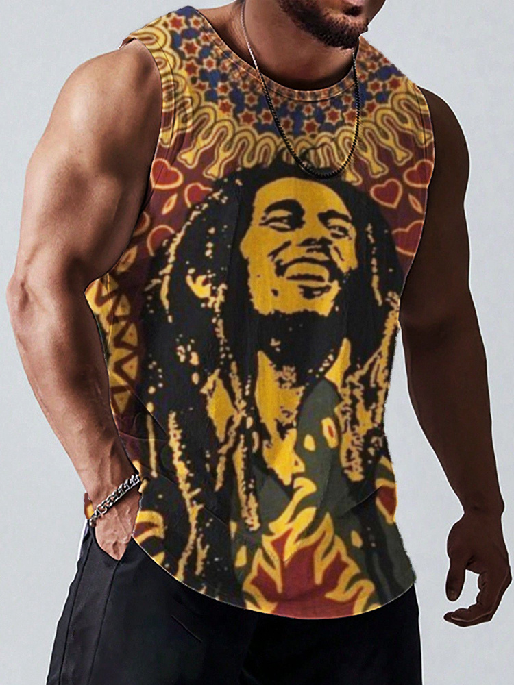Comstylish Vintage Reggae Print Men's Casual Tank Top