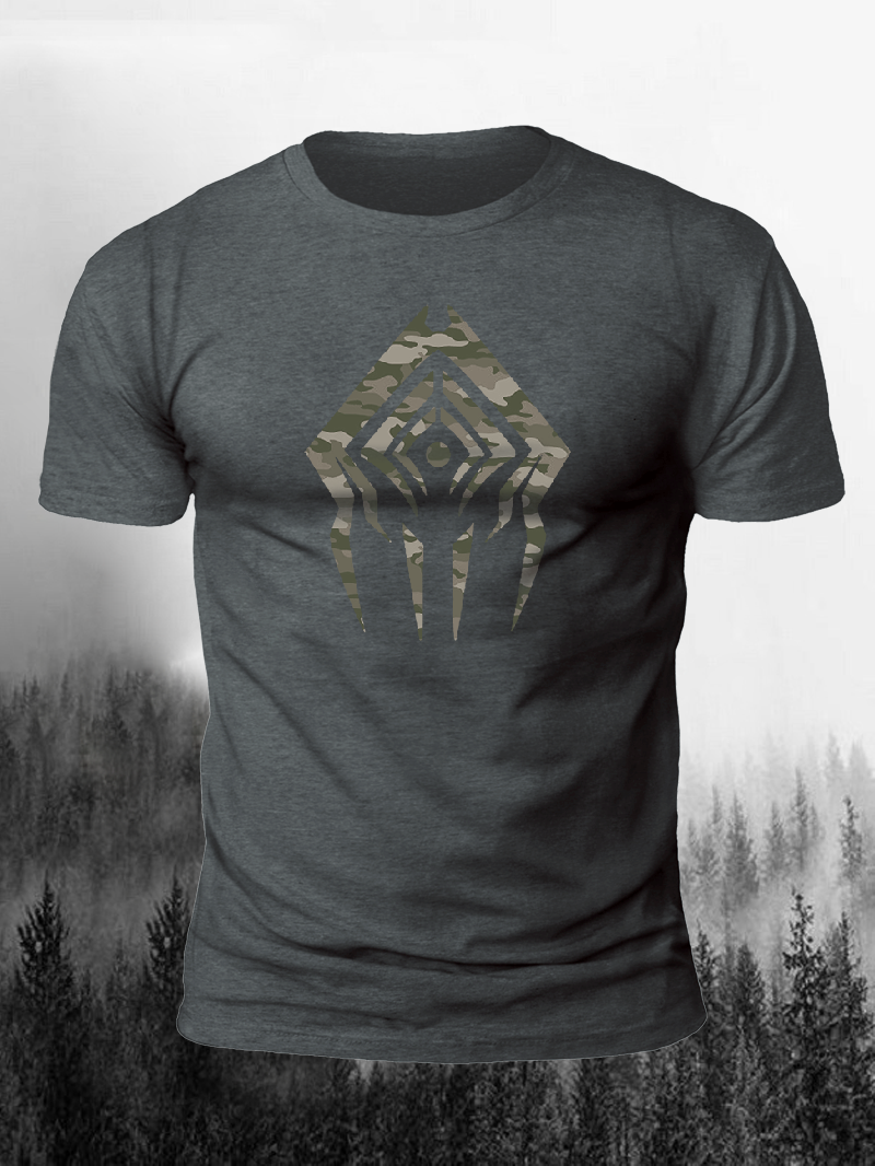 Men's Geometric Viking Camouflage Short-Sleeved Shirt in  mildstyles