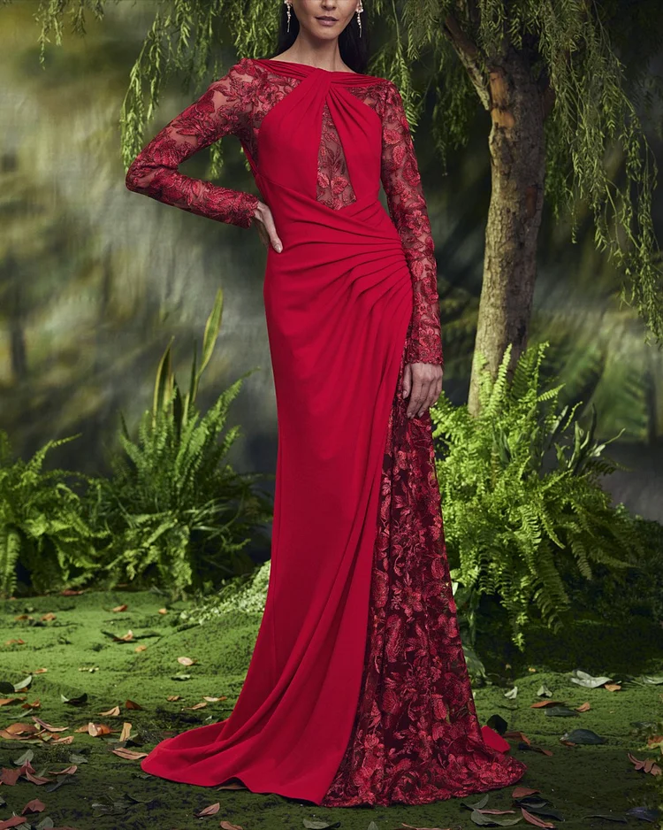 Women's Long Sleeve Lace Dress