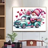 Valentines Day Flower Car Gnome - Full Round Drill Diamond Painting