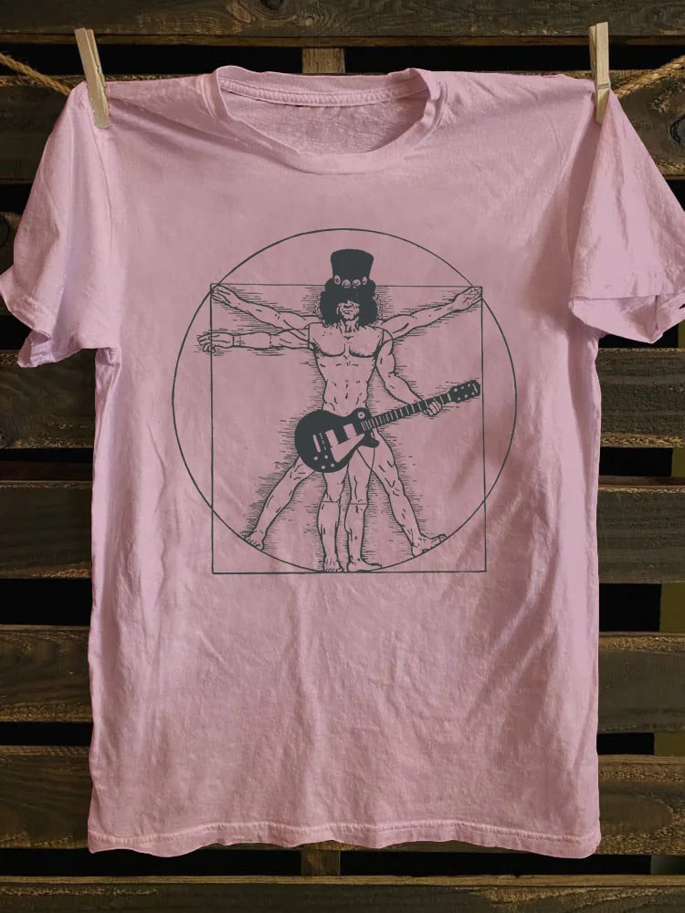 Rock Roll Vitruvian Man T-shirt