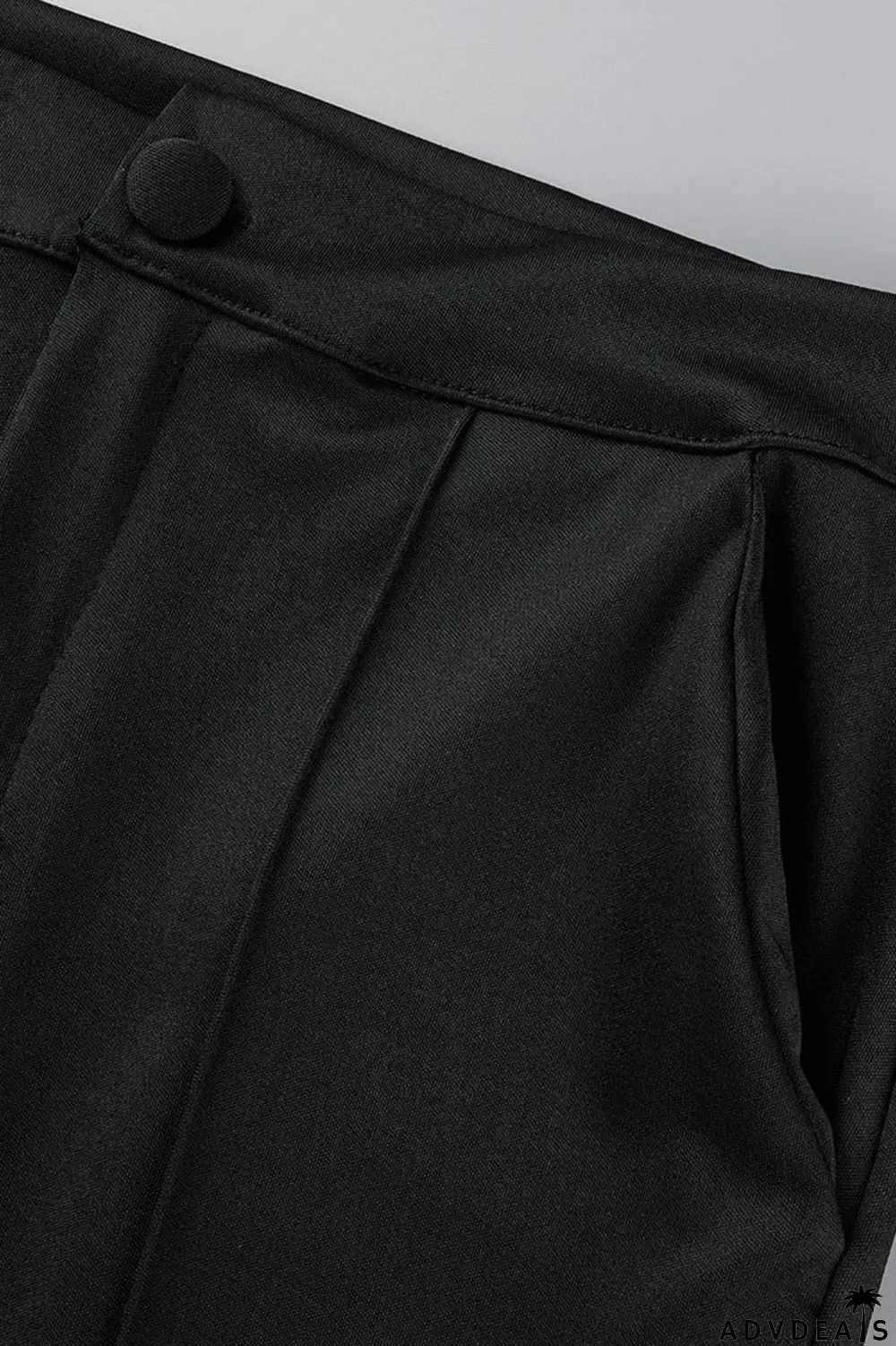 Black Casual Solid Patchwork Turn-back Collar Long Sleeve Two Pieces