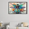 (60*40cm)Flower Dragonfly - Full Round Drill Diamond Painting