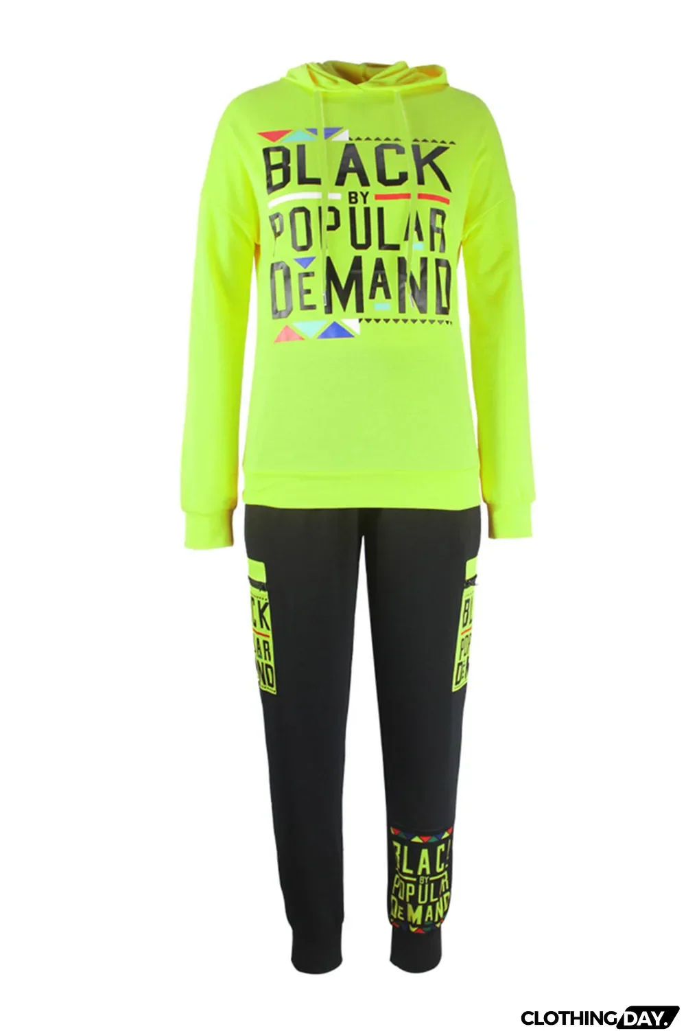 Rose Red Fashion Casual Letter Print Basic Hooded Collar Long Sleeve Two Pieces