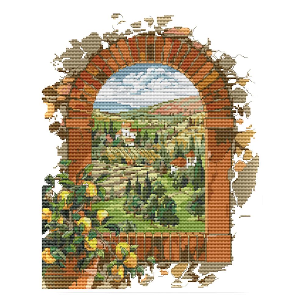 

The Door Of The Winery - 14CT Stamped Cross Stitch - 36*44cm, 501 Original